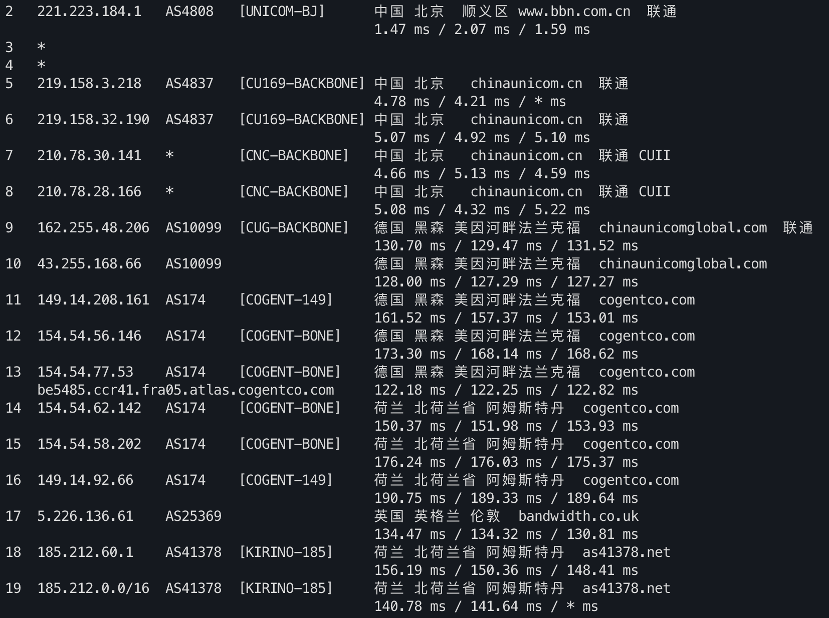 IPv4 去程路由 2